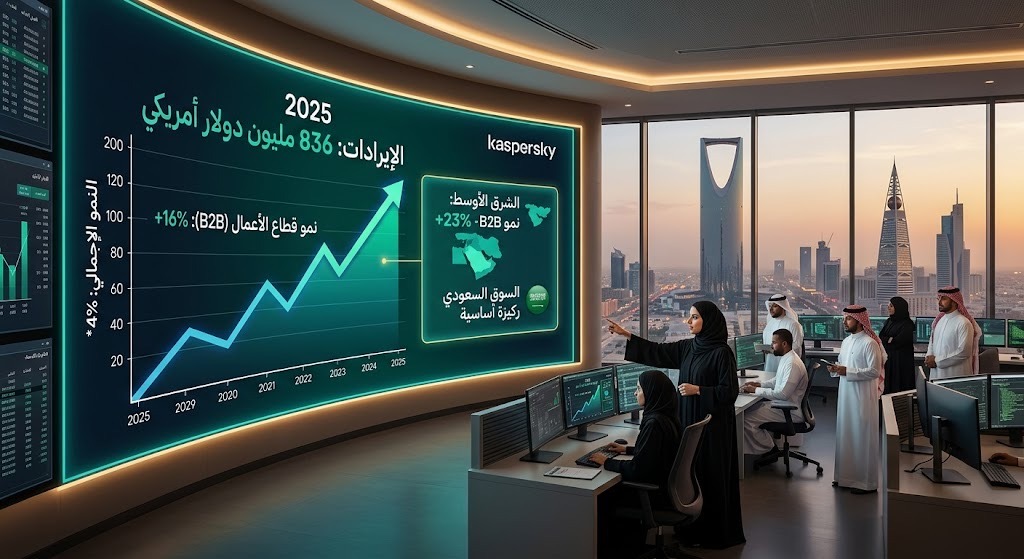 You are currently viewing كاسبرسكي تعلن نتائجها المالية لعام 2025، بإيرادات نمت إلى 836 مليون دولار أمريكي